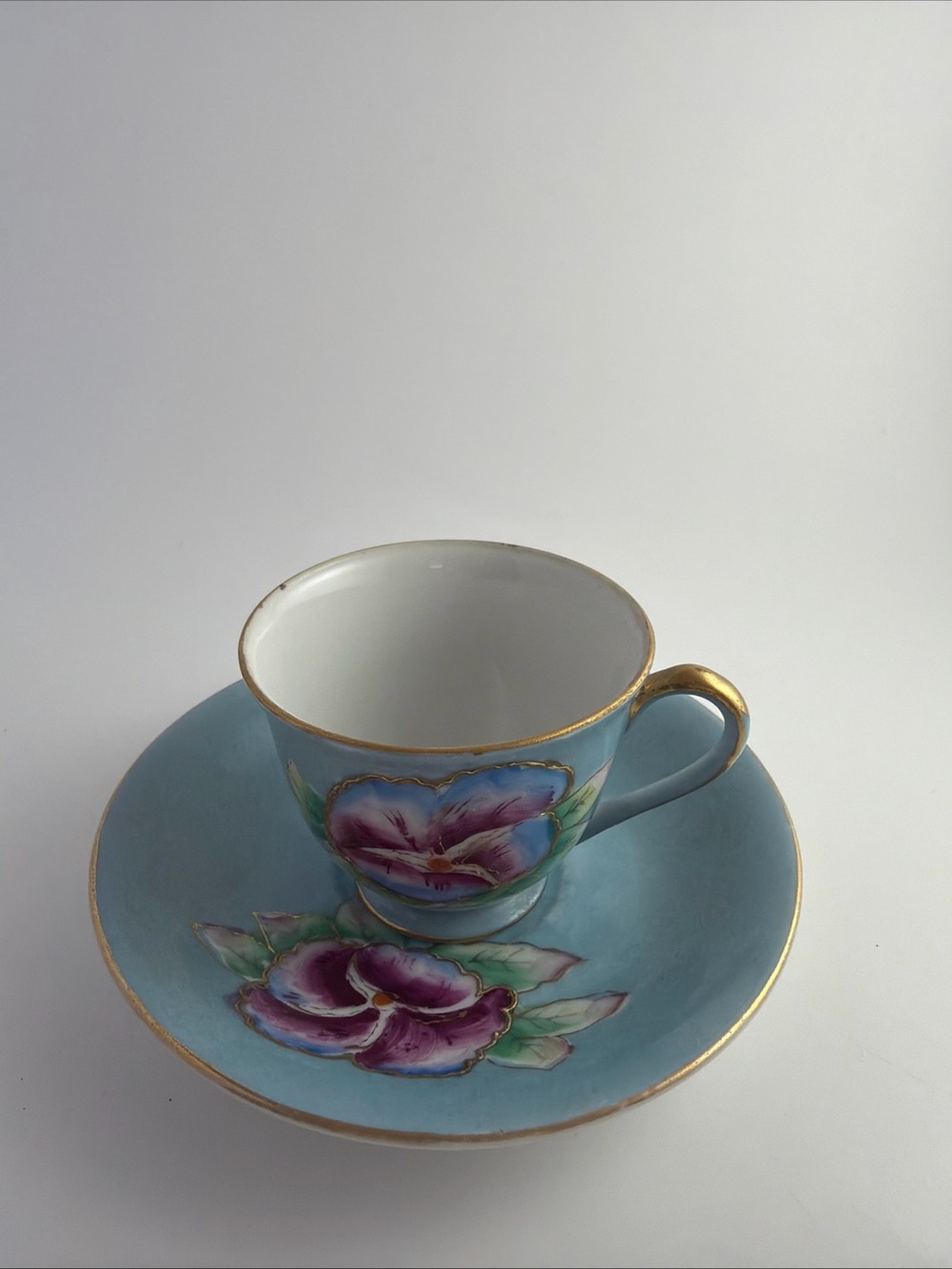 Merit Cup & Saucer Made in occupied Japan Vintage Blue